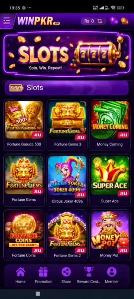 WinPKR App Slot Games